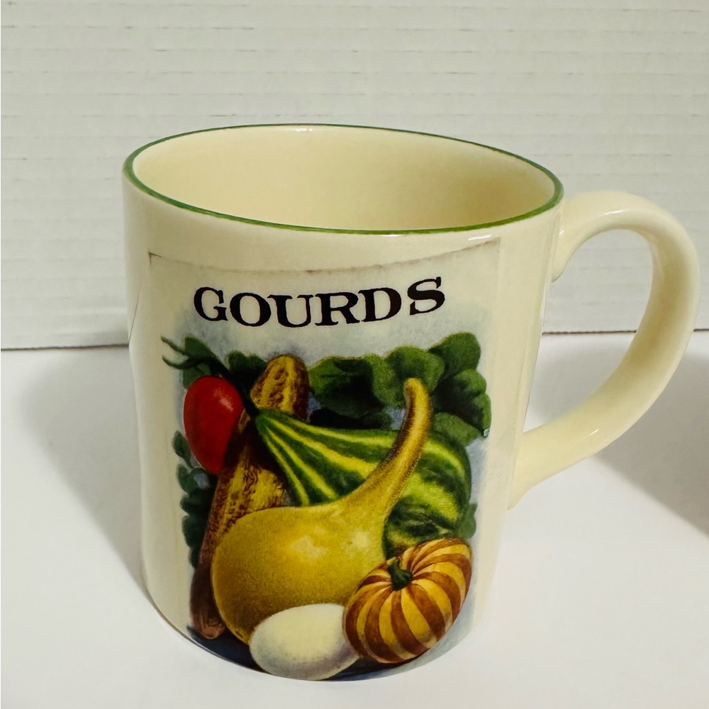 Vintage Poole Pottery set of 2 coffee mugs. Musk Melon, Gourds